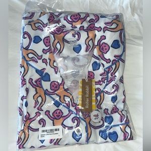 Roller Rabbit Monkey Love Polo Pajamas Exclusive Print NWT